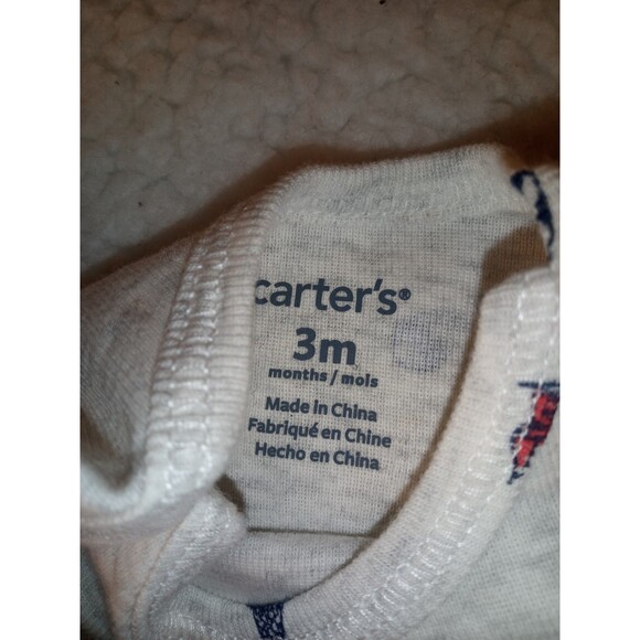 Carter’s Baby Boy Bodysuits 3M Lot of 2 – Cute Sayings & Stripes - Picture 9 of 10